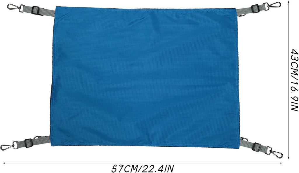 SHINEOFI Waterproof Nylon Cat Hanging Bed Hammock Double-Sided Thickened Blue Pet Swing Bed for Seasons Indoor Cage Use