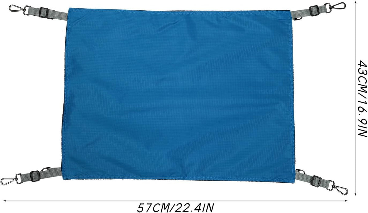 SHINEOFI Waterproof Nylon Cat Hanging Bed Hammock Double-Sided Thickened Blue Pet Swing Bed for Seasons Indoor Cage Use