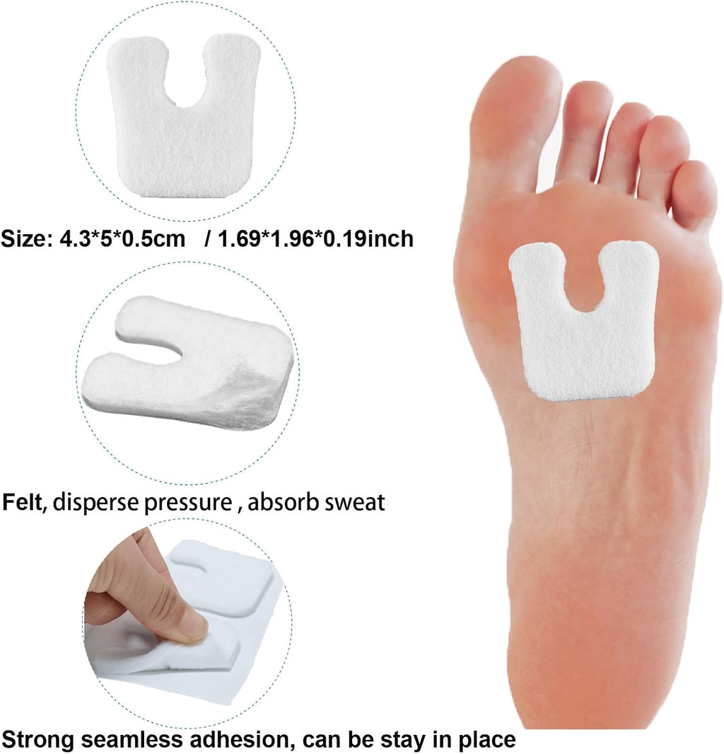 20 Pcs Foot Pads Horseshoe Pads, Callus Cushions Moleskin for Feet 3 in 1