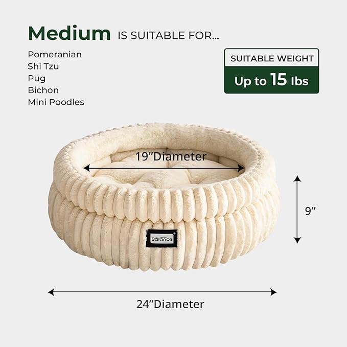 BALANCE Cat Bed Kitten Bed, Washable Round Cat Beds - Image 5