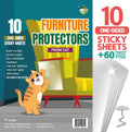HA SHI Cat Scratch Furniture Protector, Clear, 10 Sheets + 60 Pins