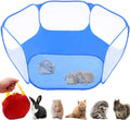 Small Animals Tent,Reptiles Cage,Breathable Transparent Pet Playpen Pop Open Outdoor/Indoor Exercise Fence,Portable Yard Fence (Blue)