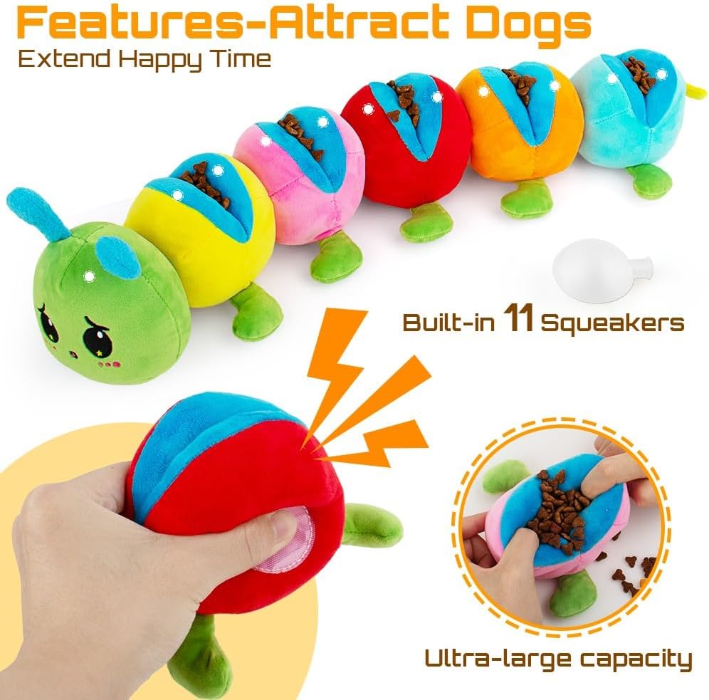 AWOOF Dog Snuffle Toy, Squeak Dog Toys for Stress Release & Boredom Relief, Dog Puzzle IQ Training, Snuffle Foraging Instinct Training, Detachable Puzzle Enrichment for Medium Small Dogs