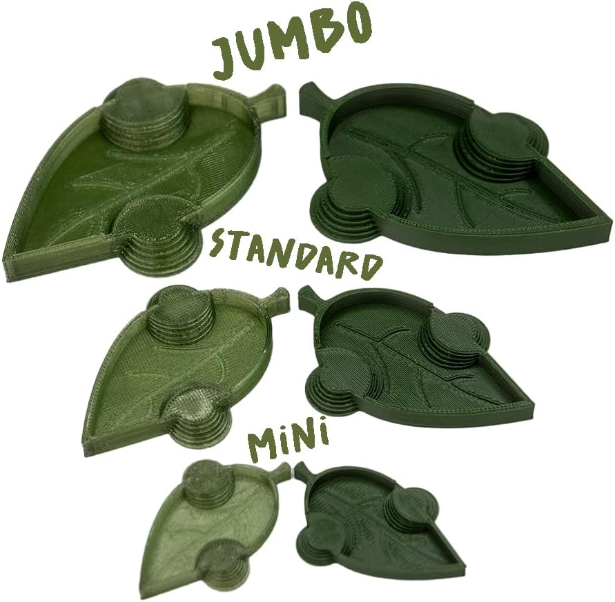 Isopod Leaf Feeding Dish Nature Inspired for Insects & Small Animals (Pack of 3) (Translucent Olive, Standard)
