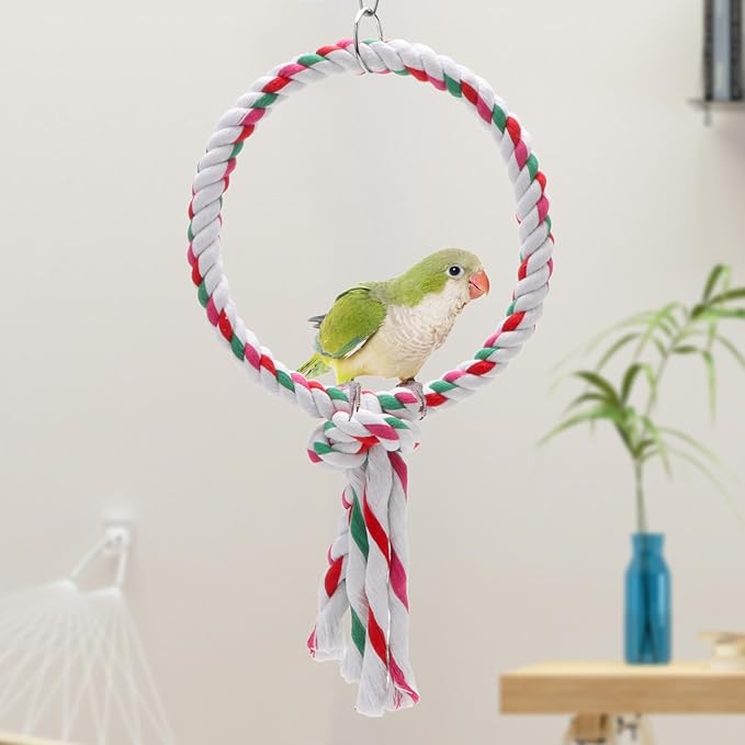 Bird Rope Swing Toy Parrot Climbing Perch Stand - Image 3