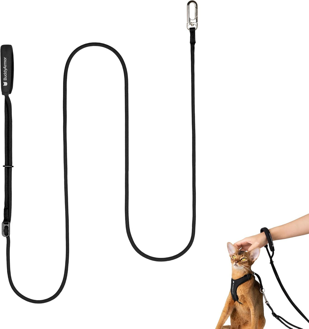 Hands Free Cat Leash Lightweight Adjustable Padded Handle,Black