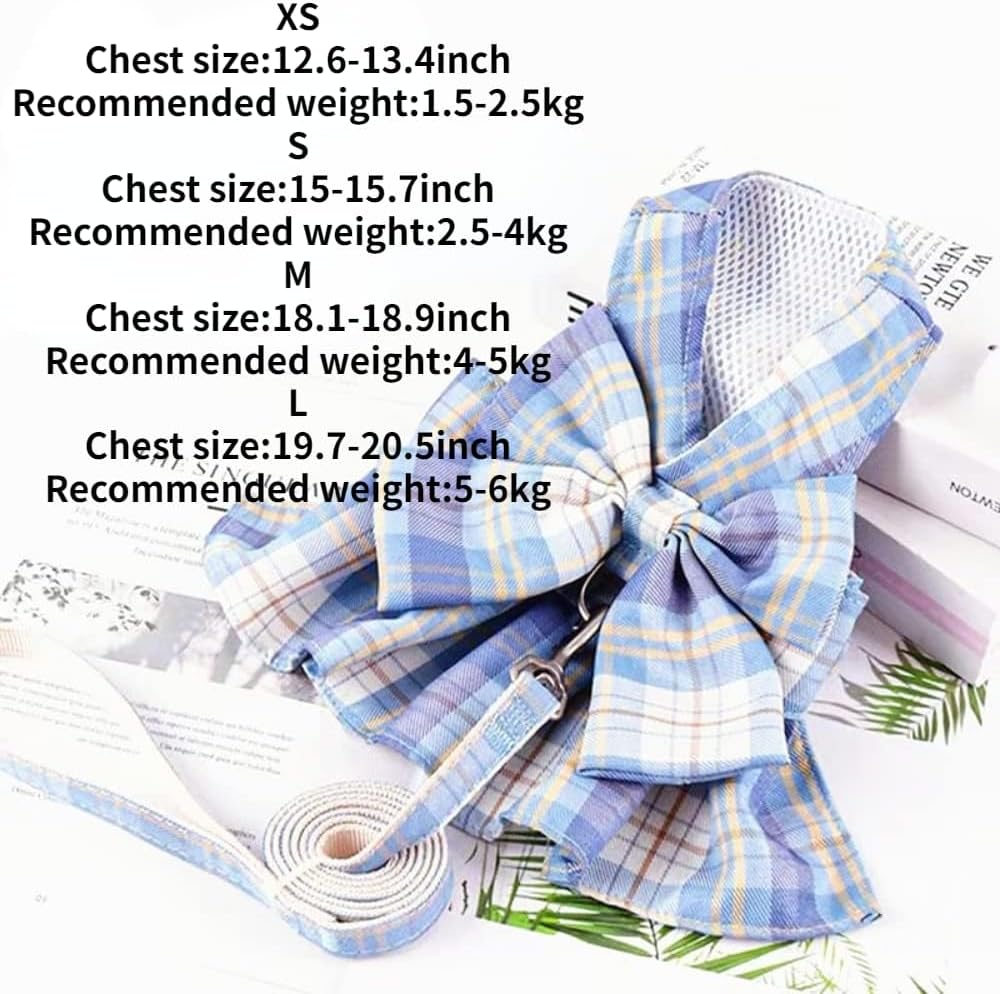 Rabbit Harness and Leash for Walking Escape Proof - Cute Skirt Mesh Breathable Bunny Vest Harness Outdoor Camping Hiking Training - Also Suit for Ferret Kittn Puppy Small Animals (X-Small,Pink)