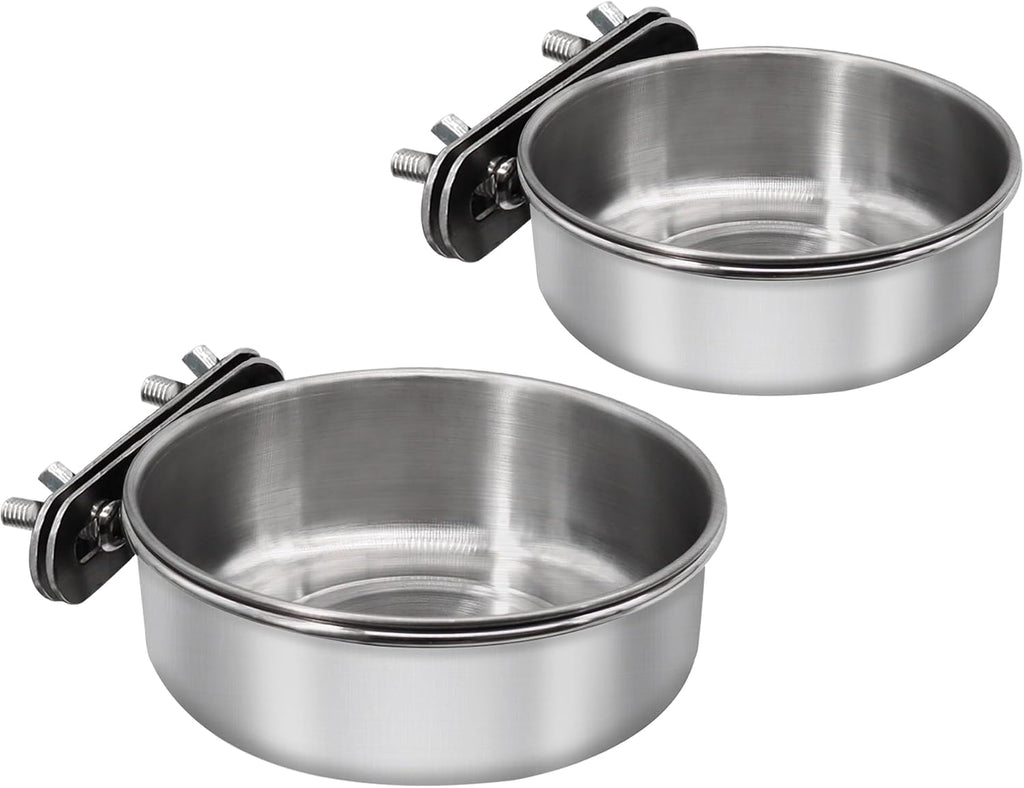 Stainless Steel Bird Feeding Dish Cups, 4 Pack, Medium