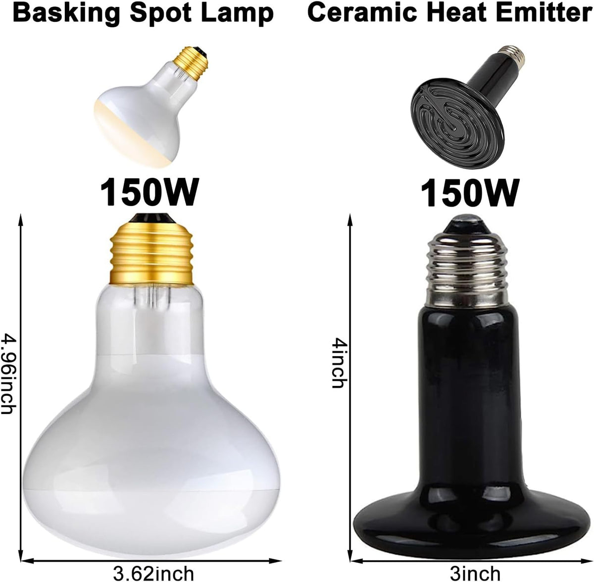 DXOPHIEX Dual Reptile Light Fixture Reptile Heat Lamp Fixture