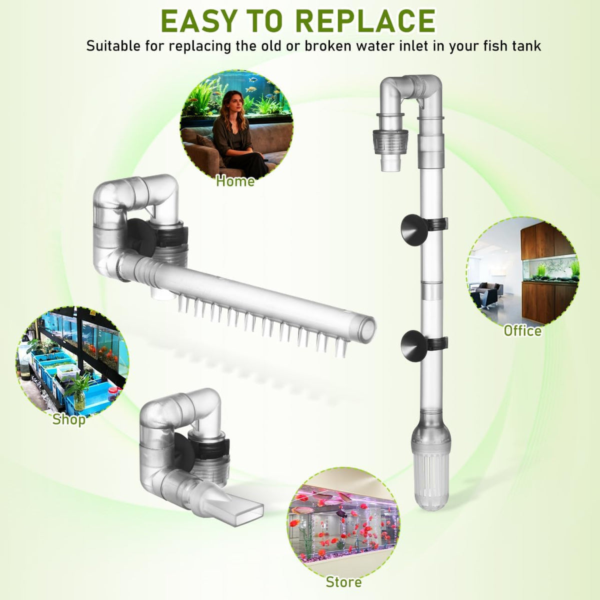 ibasenice 1Set Aquarium Water Outflow Tubes Replacement