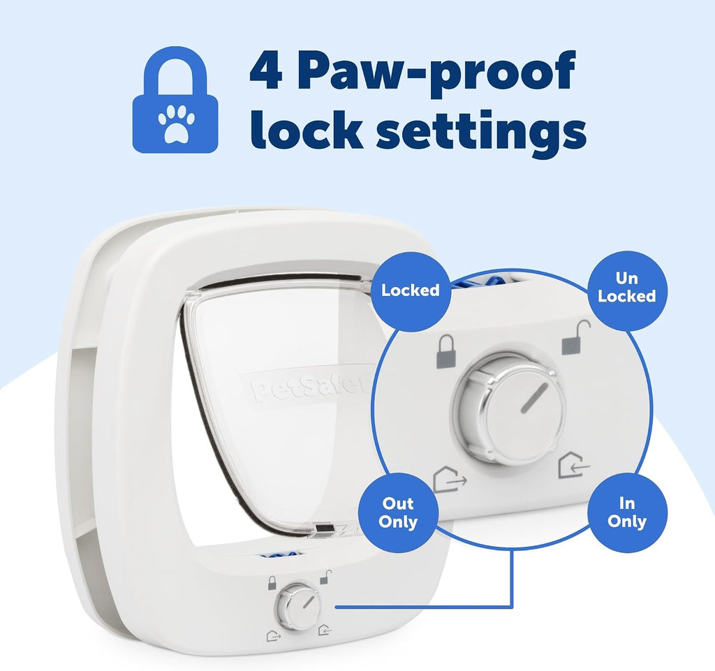 PetSafe Big Cat Door, Interior/Exterior, 4-Way Lock, Soft-Close, Up to 25lb