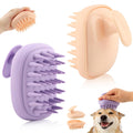 2-in-1 Dog Bath Brush for Grooming & Massage, 2 Pack Pet Silicone Brush