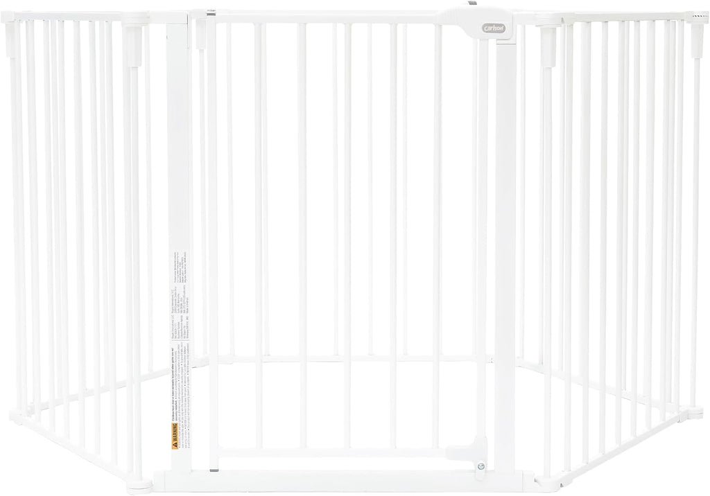 Carlson 6-Panel Convertible Pet Yard & Extra Wide Metal Dog Gate, White