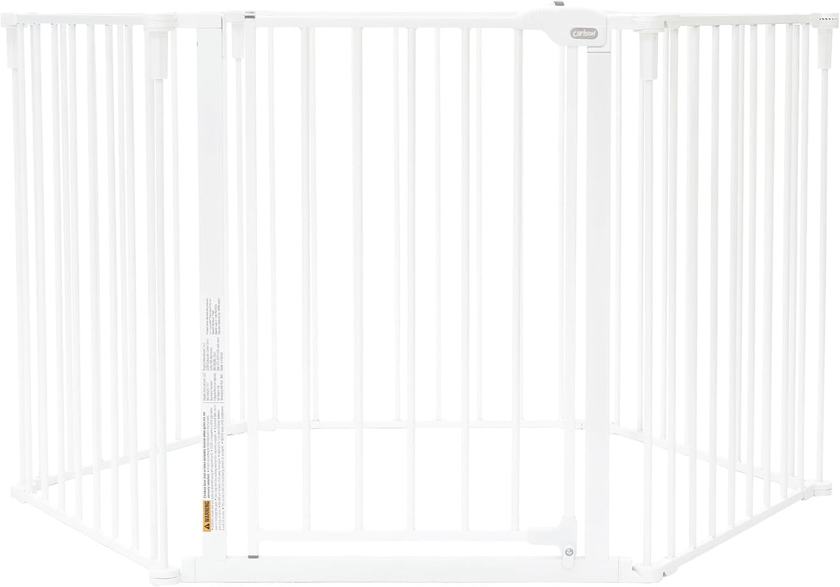 Carlson 6-Panel Convertible Pet Yard & Extra Wide Metal Dog Gate, White
