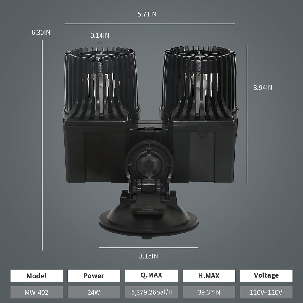 UPETTOOLS 6340 GPH Aquarium Circulation Pump, 360° Wave Maker