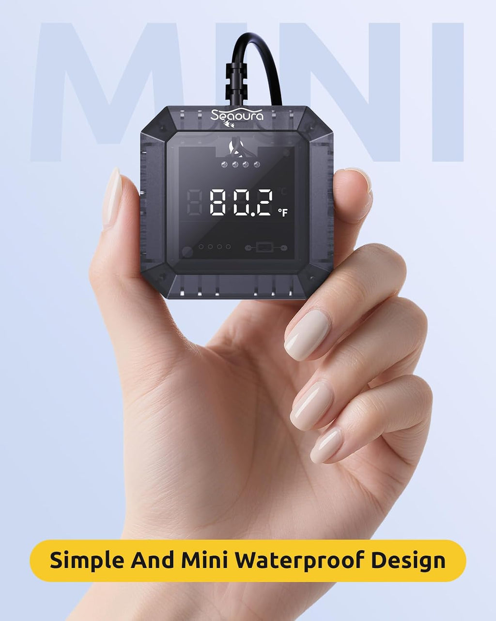 Aquarium Thermometer Submersible, Digital Fish Tank Thermometers with USB