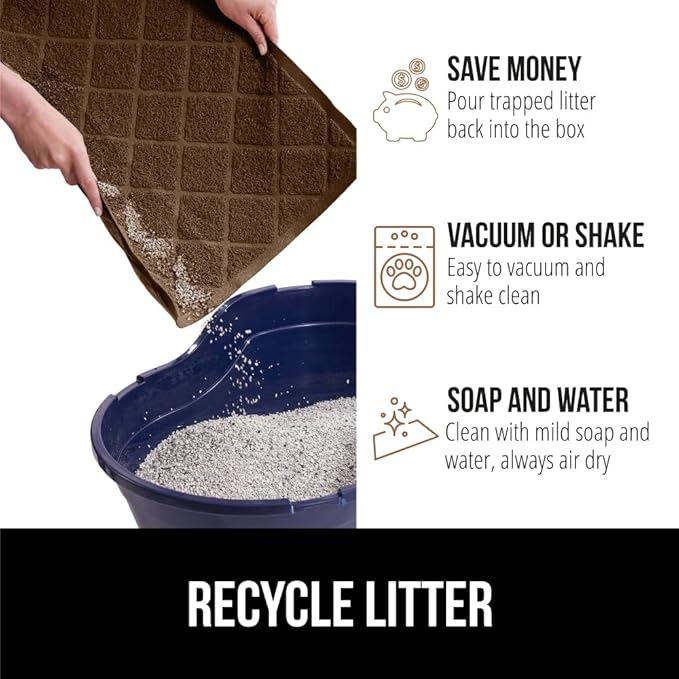 GORILLA GRIP Cat Litter Box Mat, Water Resistant, US Designed Kitty Litter - Image 5