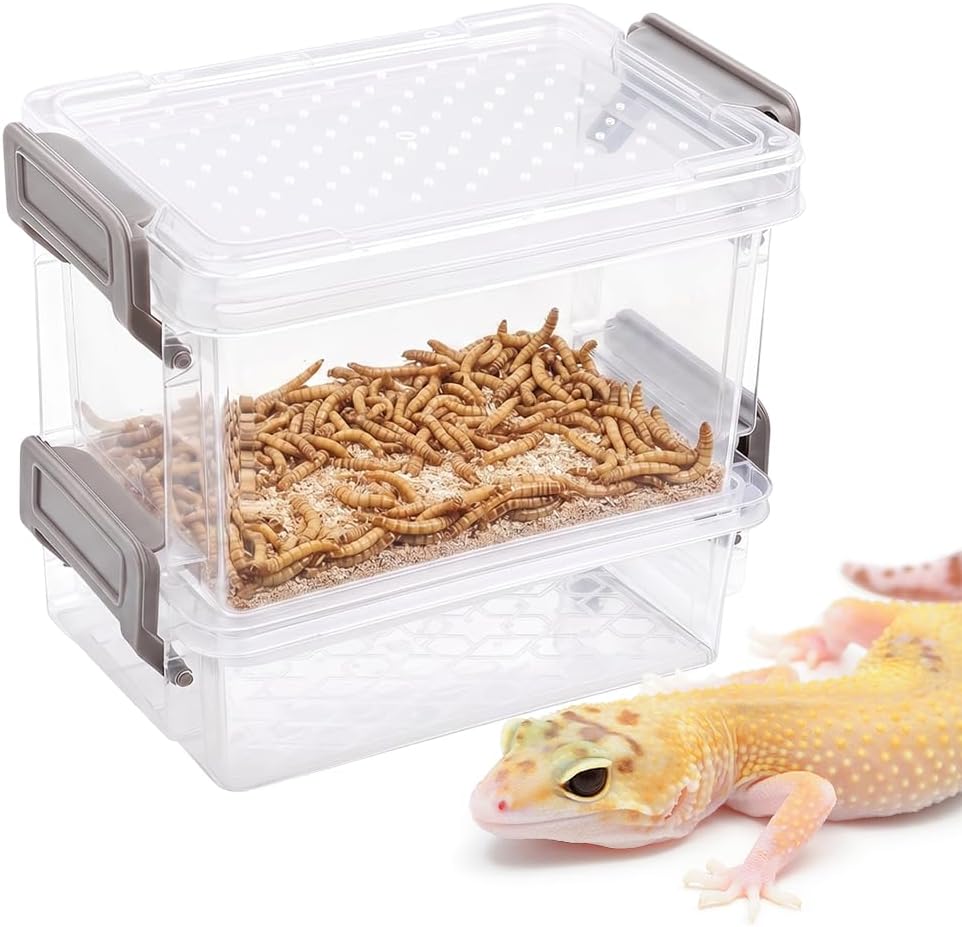 Two-Layer Mealworm Breeding Box Frass Separator Rearing Container