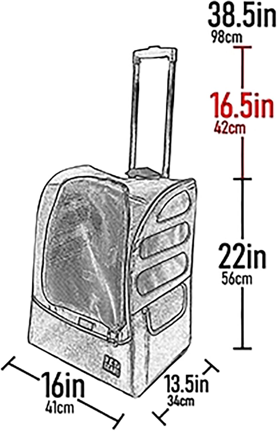 Pet Gear I-GO2 Roller Backpack, XLarge Traveler Plus, Onyx