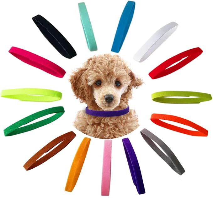 TTSAM 15 Pcs Puppy Id Collars 15 Colors Puppy Whelping Collars Double-Sided by TTSAM
