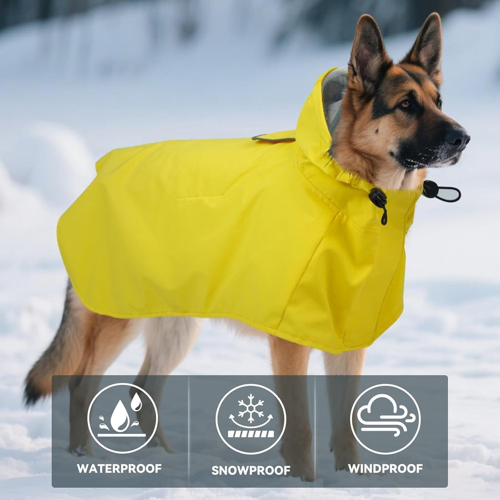 Waterproof Dog Raincoat with Hood, Windproof Rain Jacket for Medium Dogs