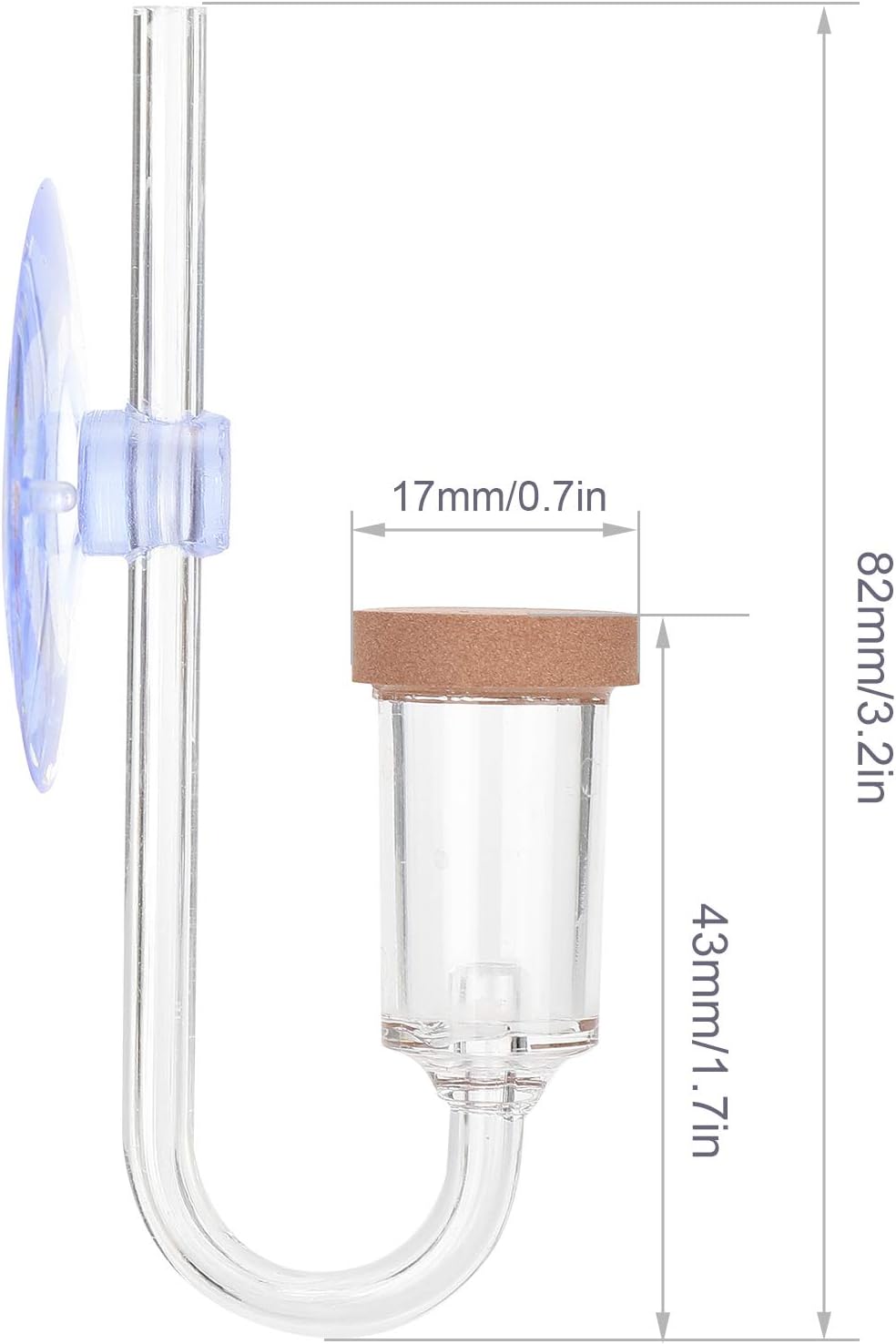 CO2 Diffuser, Fish Tank CO2 Atomizer, Transparent CO2 Diffuser, Acrylic for Home Saves Original Materials Easy to Outgas Aquarium(M)