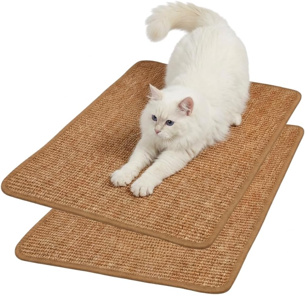 Cat Scratcher Mat, Sisal, Jute Border, Sofa & Floor Protector, 23.6x15.7in