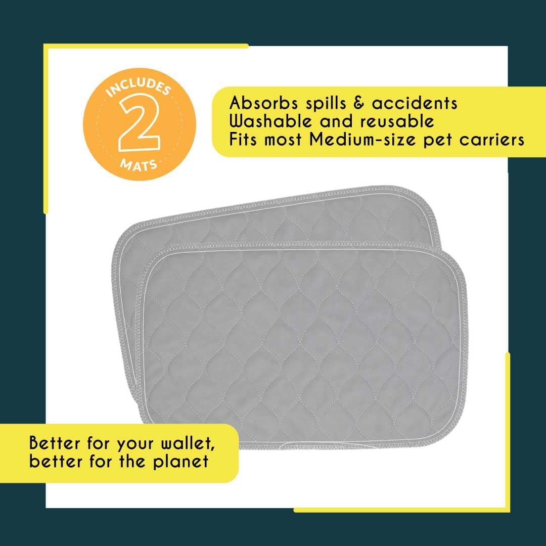 rocket & rex Washable Cat & Dog Carrier Pad, Reusable Liner Insert (2pk)