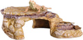 IBWell Turtle Basking Climbing Platform Aquarium Fish Tank Ornament Reptile Climbing Ramp Decorations for Salamanders Amphibians Newts, Terrace Tortoise Resting - SandyBrown