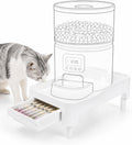 YOUEON Adjustable Elevated Automatic Pet Feeder Stand with Storage Drawer