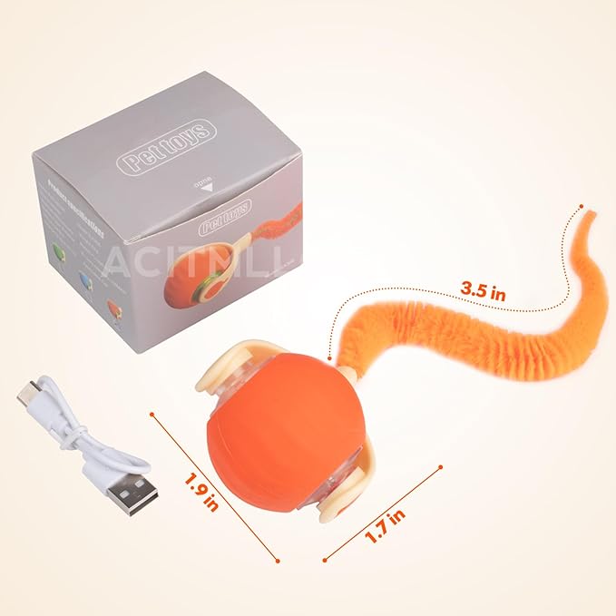 Interactive Dog Cat Ball Toy, Automatic Moving Cat Toy - Image 7