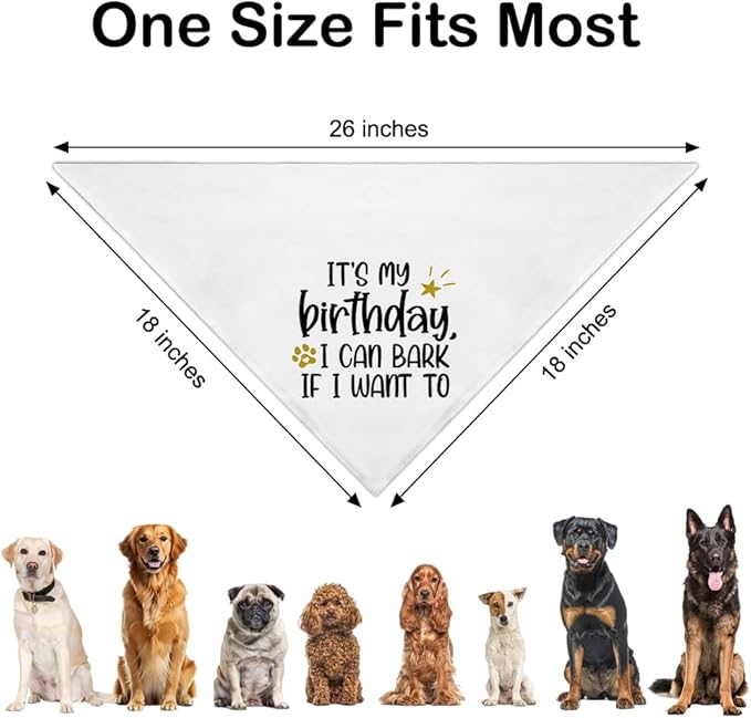 It's My Birthday I Can Bark If I Want to White Dog Bandana, Humor Birthday Gifts - Image 2