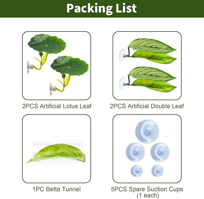 5PCS Betta Hammock & Fish Toys Set, Soft Aquarium Decor Plastic Plants that - Image 8