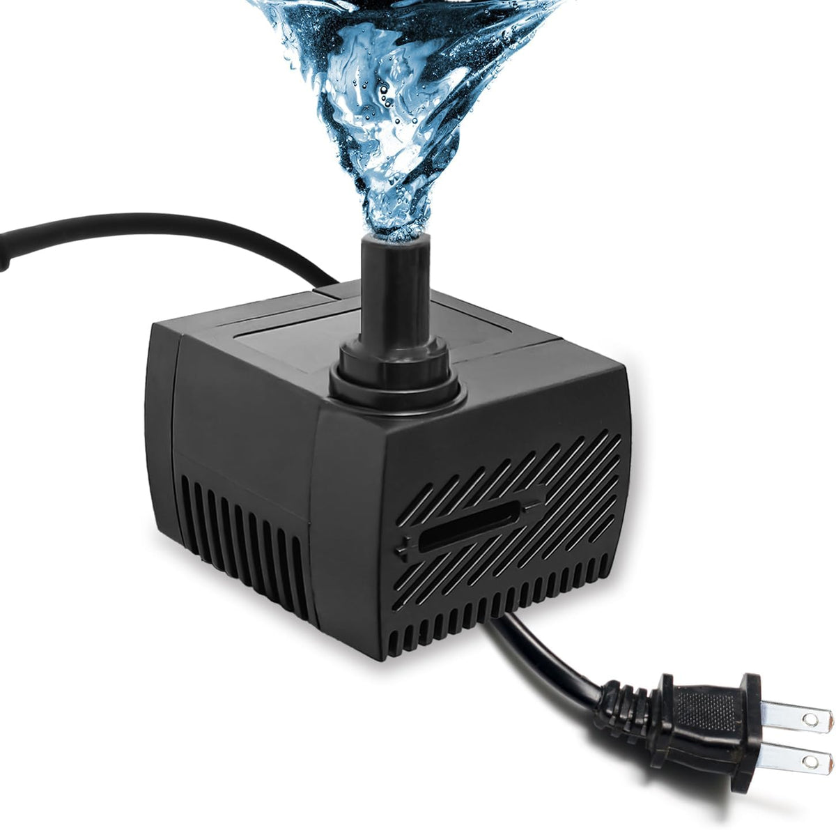 Submersible Water Pump, 400GPH 19W 1000L/H Flow with 6.5ft High Lift for Aquariums, Fish Tanks, Ponds, Hydroponics, and Statuary - Black