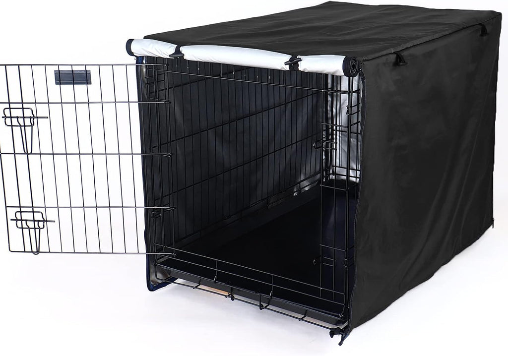 kefit Dog Crate Cover, Privacy & Light-Blocking Cover for Wire Dog Kennel/Cage, Fits Standard 36" Crates, Black