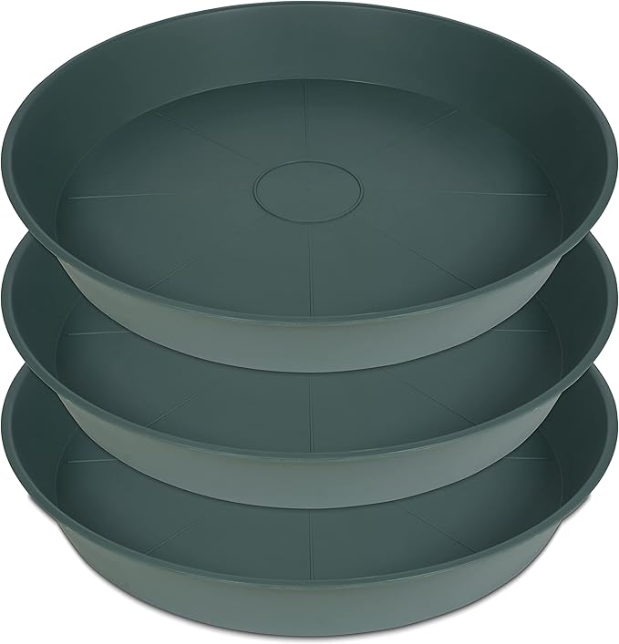 3 Pack of 25 26 inch Plant Saucer, 4.2" Depth, Large Deep Plastic Flower by Bleuhome