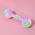 Candy Colored Rope Woven Toy, Durable Dumbbell Design Pet Teeth Grinding Mouth by Unknown