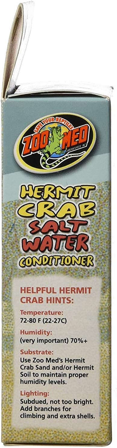 (3 Pack) Zoo Med Hermit Crab Salt Water Conditioner, 2.25-Ounce Each
