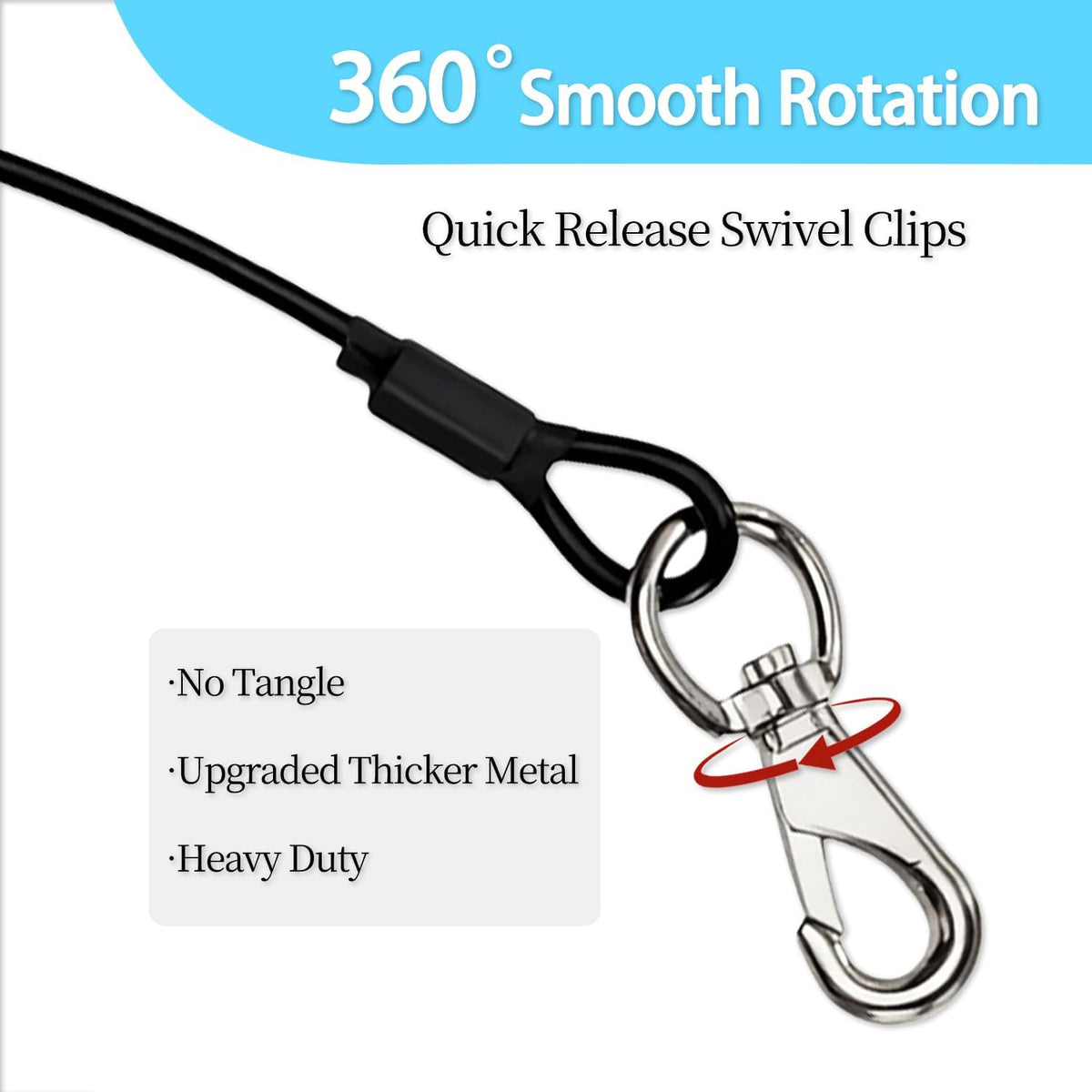 Training Tie Down, 4/6ft Short Tether Cable for Dogs - Short Anti-Chew Puppy Lead for Teething, Potty Training, and Indoor Housetraining (6FT)