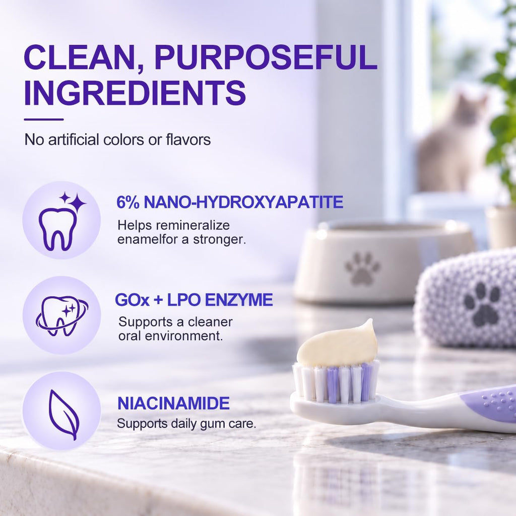 Nano-Hydroxyapatite Dog & Cat Toothpaste, Enamel Care, Coconut Oil, 3.52 oz