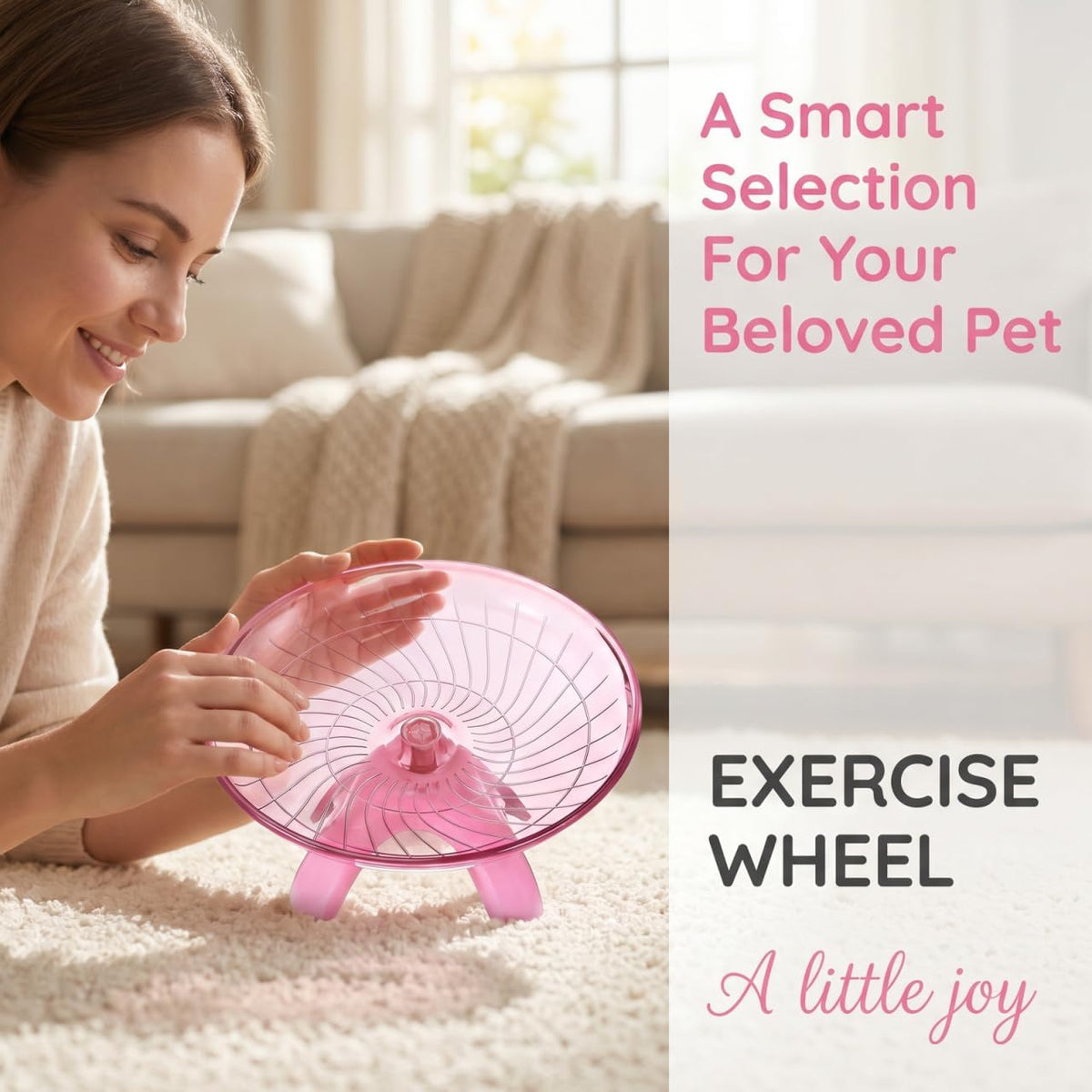 NOLITOY Non Run Disc Exercise Wheel for Hamsters Hedgehogs Small Pets 7.08 Inch Pet Exercise Toy for Healthy Activity and Nail Training