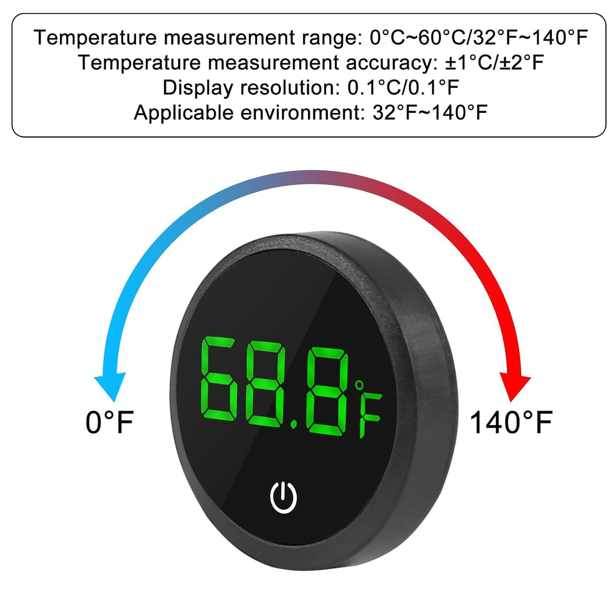 ACEIRMC 4pcs Fish Tank Digital Thermometer Accurate LED Display to ±0.9°F Tank Thermometer Aquarium Temperature Measurement Suitable for Fish, Axolotl, Turtle or Aquatic