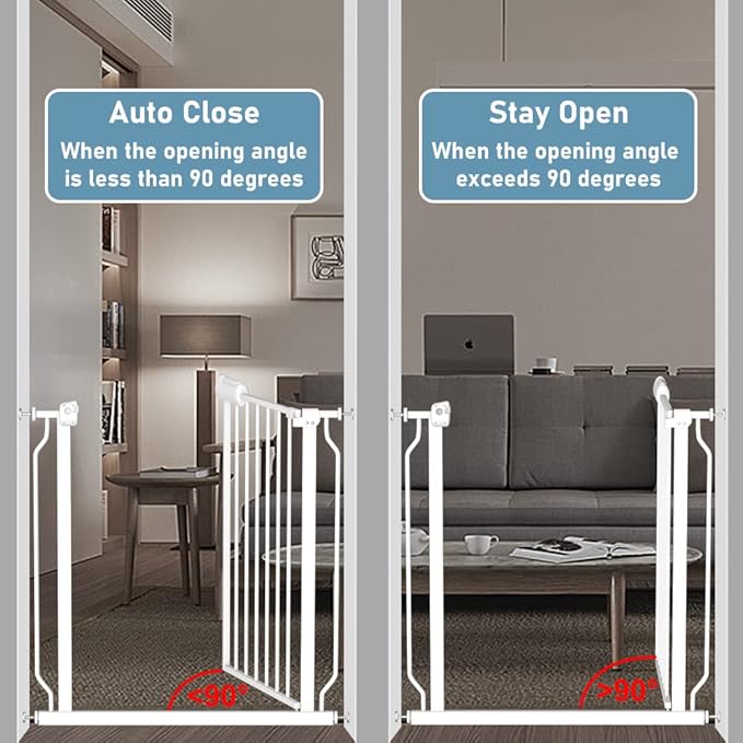 Extra Wide Baby Gate 4.72in Extensions Walk Through Baby Gate Pressure Mount - Image 7