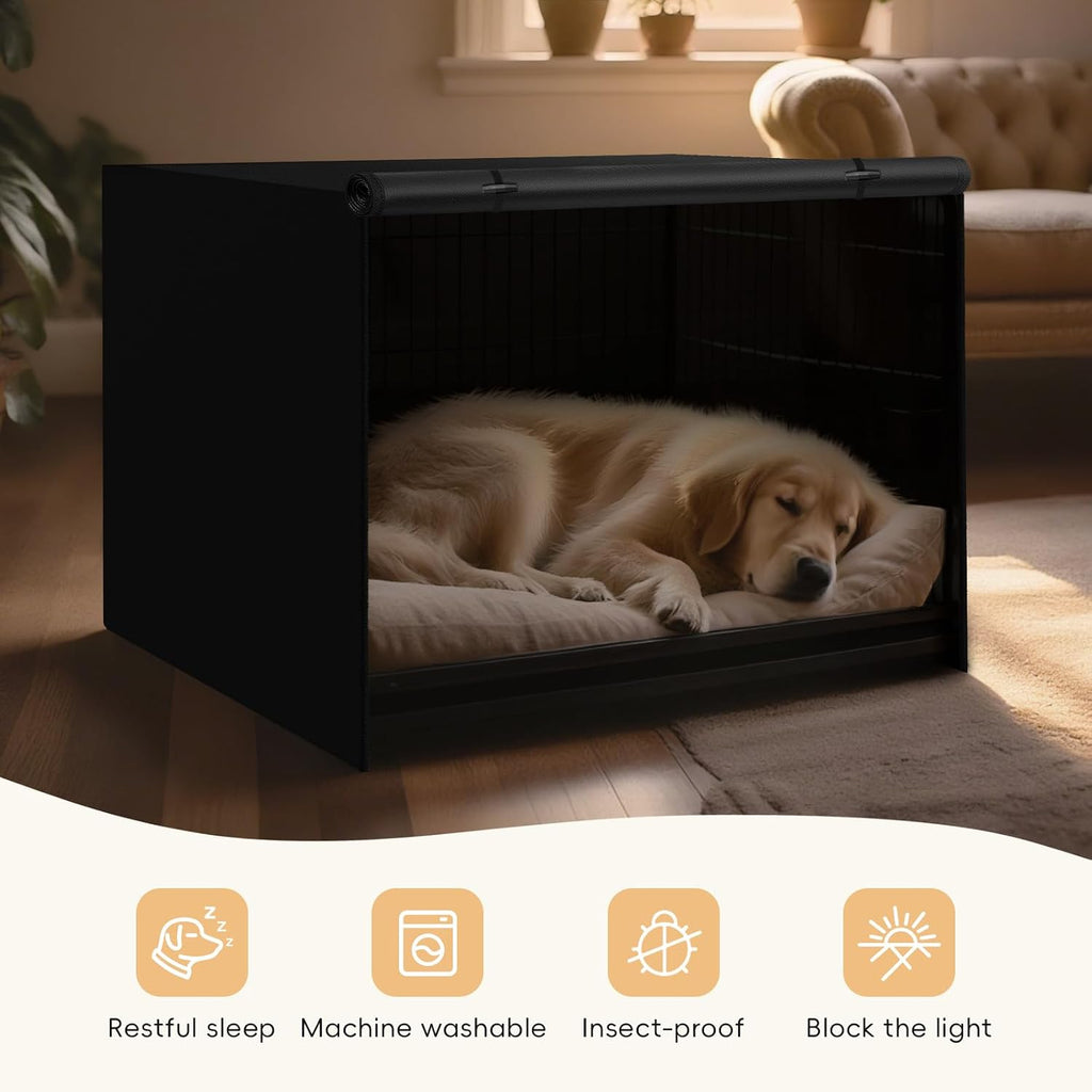Iubyceh 48 Inch Heavy Duty Dog Crate Cover, Waterproof Oxford Fabric Pet Cage Cover, Universal Fit Wire Kennel with Ventilation Window for Indoor Outdoor Use