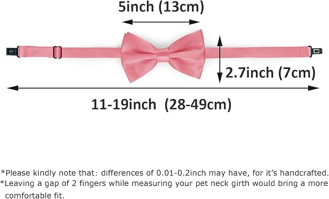 KOOLMOX Dog Bow Ties Pink, Adjustable Dog Collar Bow Tie - Image 2