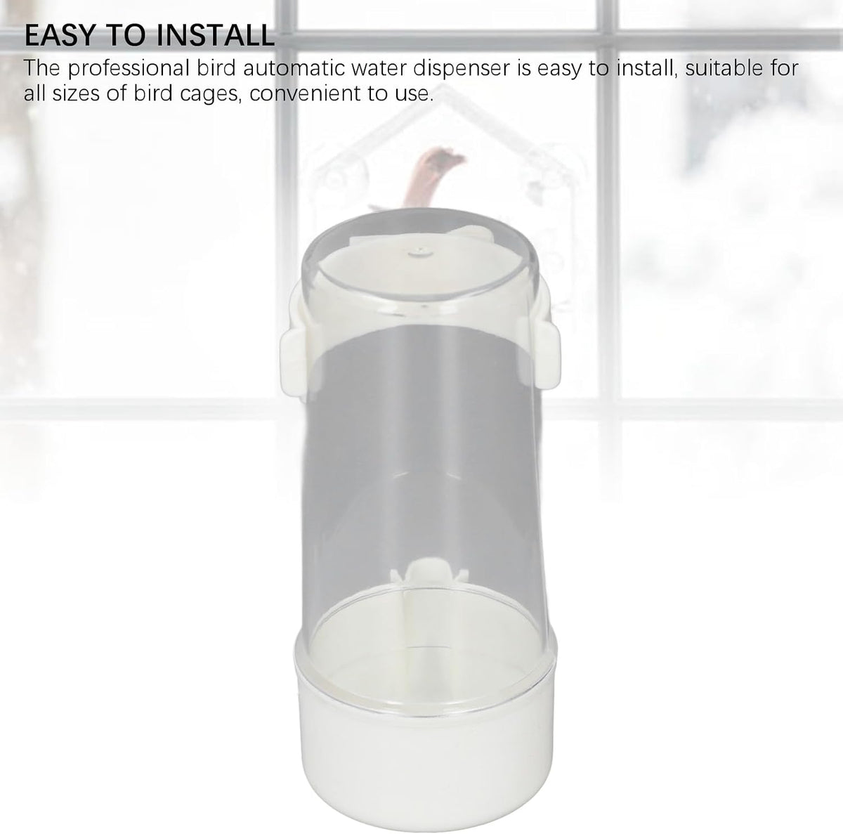 Plastic Bird Water Feeder, Spill-Proof Hanging Dispenser