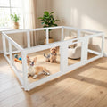 Clear Acrylic Plastic Dog Playpen with Door, 23.6"H Transparent DIY Puppy Cat Pet Play Pen, Modular Fence for Dog, Cat, Pig, Rabbit, Ferret, Easy Assemble Dog House Crate Kennel Whelping Cage