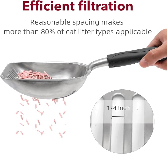Cat Litter Scoop, Kitty Metal Scooper, Aluminum Alloy Sifter, Kitten Pooper - Image 7