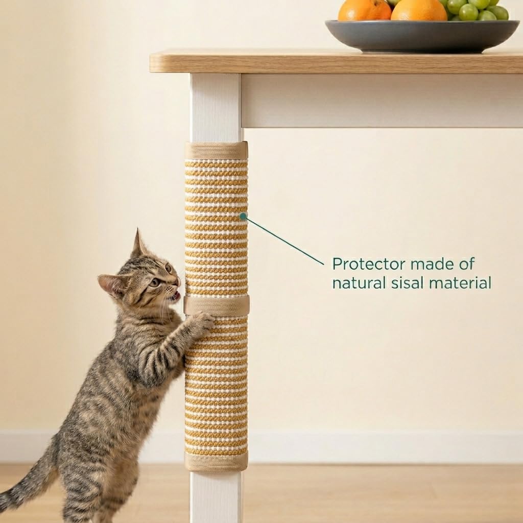 2 Pcs Cat Scratch Furniture Protector Mat, Table Legs Cat Scratching Mat