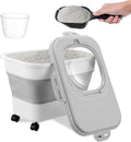 Cat Litter Storage Bin Container with Airtight Lids, Portable Cat Litter Storage Container with Wheels, Kitchen Cereal Rice Leakproof Sealable